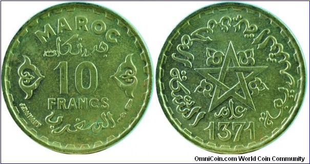 Morocco10Francs-y49-(AH1371)1952