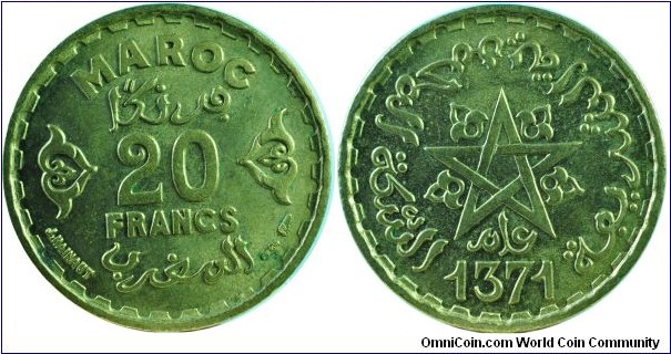 Morocco20Francs-y50-(AH1371)1952