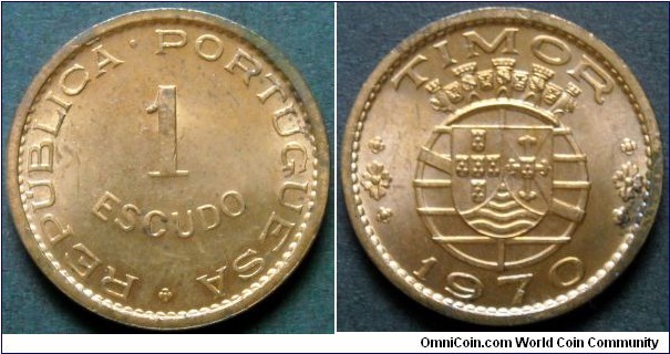 Portuguese Timor 1 escudo. 1970
