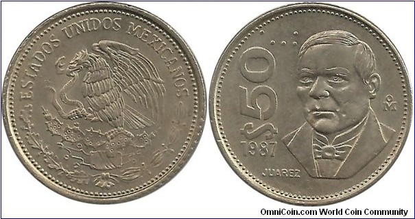 Mexico 50 Pesos 1987 - CuNi
