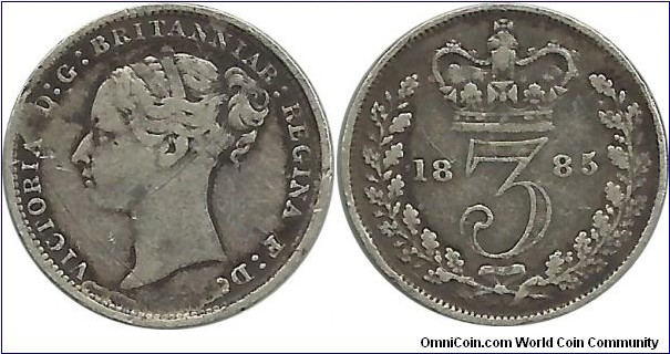 United Kingdom 3 Pence 1885