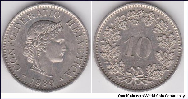 1989 Switszerland 10 Centimes