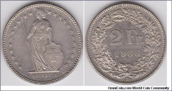 1988 Switszerland 2 Fr