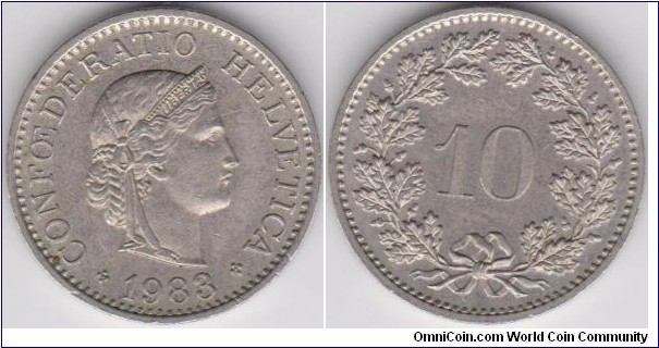 1983 Switszerland 10 Centimes