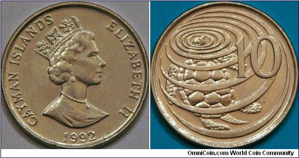 10 cents, featuring a turtle creating ripples in the water, 21 mm, steel