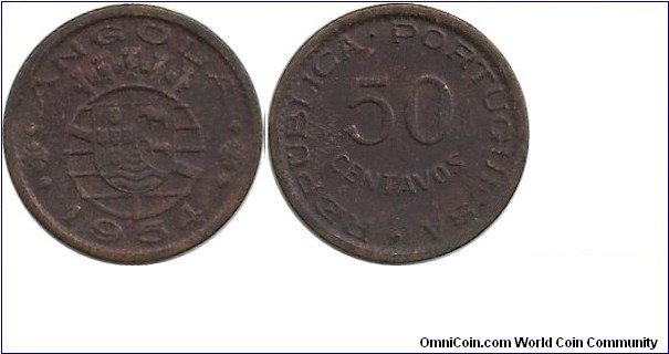 Angola-Port 50 Centavos 1954