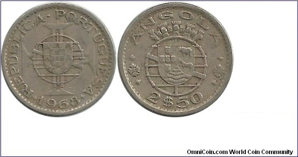 Angola-Port 2½ Escudos 1968