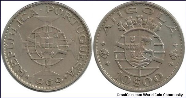 Angola-Port 10 Escudos 1969