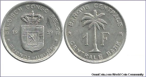 Ruanda-Urundi  1 Franc 1959