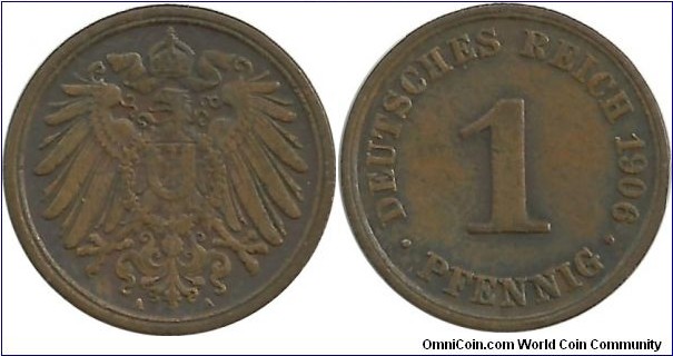 DeutschesReich 1 Pfennig 1906A