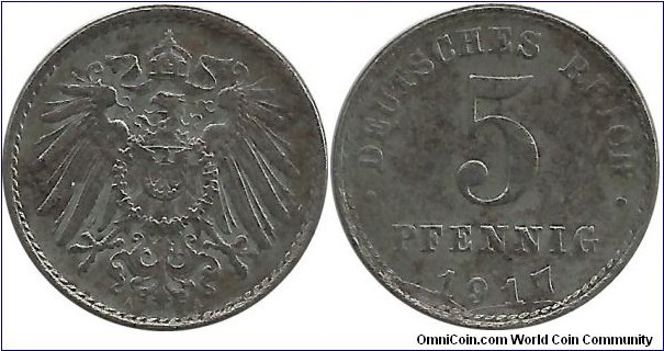 DeutschesReich 5 Pfennig 1917A(Fe)