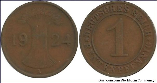DeutschesReich 1 Rentenpfennig 1924A