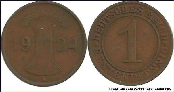 DeutschesReich 1 Rentenpfennig 1924A