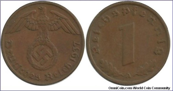 DeutschesReich 1 Reichspfennig 1937A