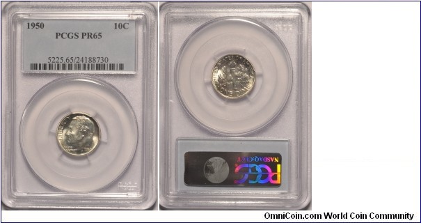 1950Roosevelt Dime PR65 PCGS