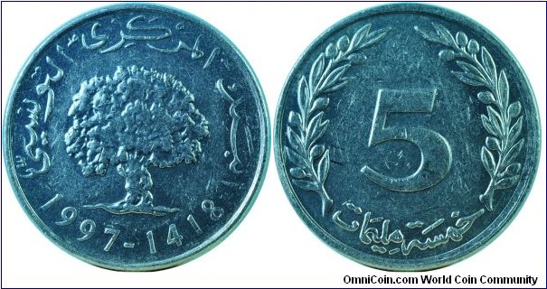 Tunisia5Millim-km348-(AH1418)1997