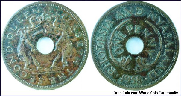 Rhodesia&Nyasaland1Penny-km2-1958