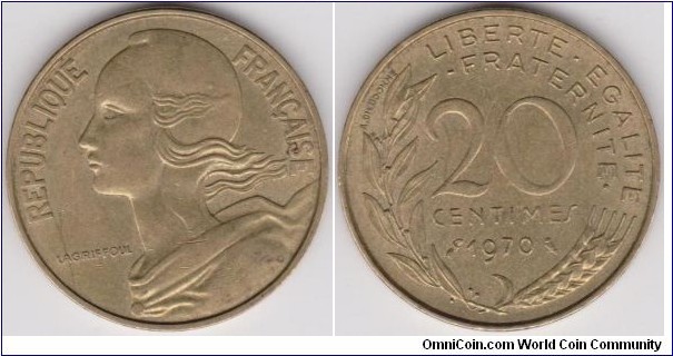 20 Centimes 1970