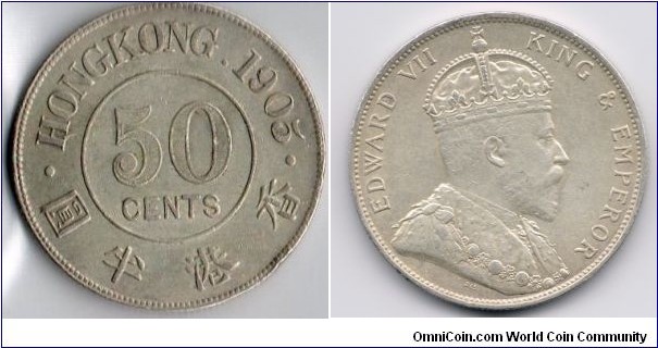 silver 50 cents Edward VII
Hong Kong