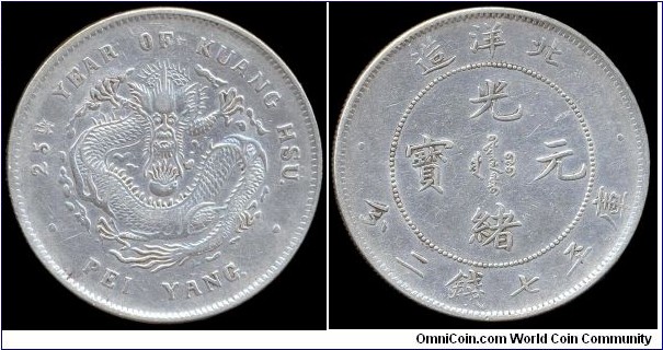Chihli silver 7.2 Mace KUANG HSU YUAN BAO (光緒元寶)Qing,China