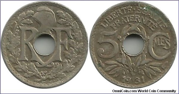 France 5 Centimes 1931