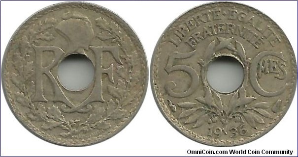 France 5 Centimes 1936