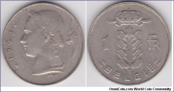 1 Franc 1963 Belgium