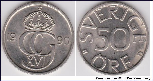 1990 Sweden 50 Öre