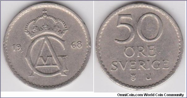 1968 Sweden 50 Öre