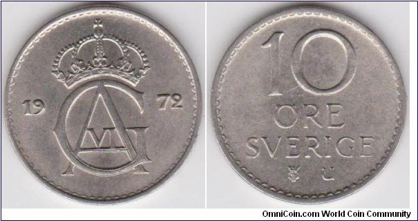 1972 10 Öre Sweden