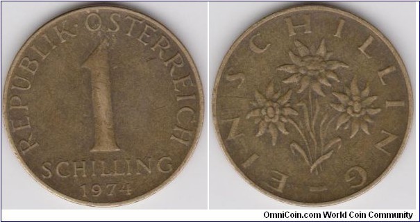 1 Schilling Austria 1974 