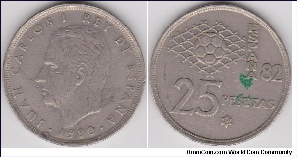 25 Pesetas Spain 1980