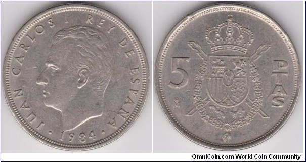 5 Pesetas Spain 1984