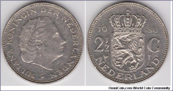 2.5 Gulden Netherlands 1980 