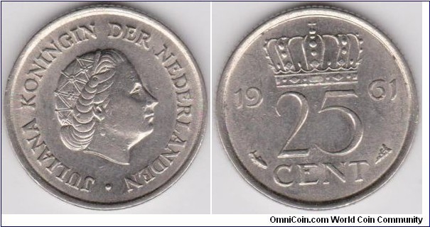 25 Cent Netherlands 1961