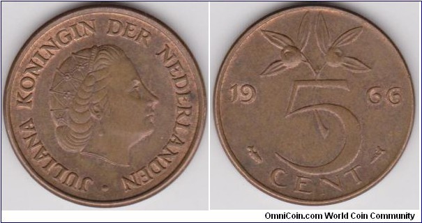 5 Cent Netherlands 1966