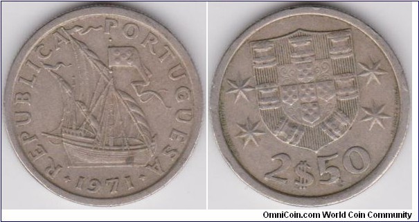 2.5 Escudos Portugal 1971