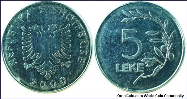 Albania5Leke-km76-2000