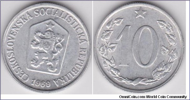 10 Haléřů Czechoslovakia 1969 
