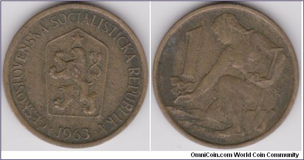 1 Koruna Czechoslovakia 1963