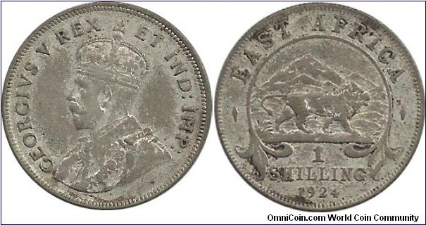 BEAfrica 1 Shilling 1924(.250 Ag)