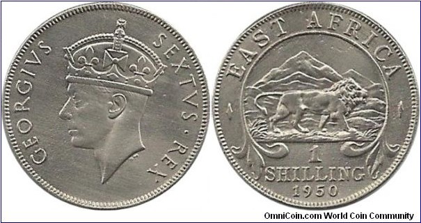 BEAfrica 1 Shilling 1950 (I think it is cleaned coin)