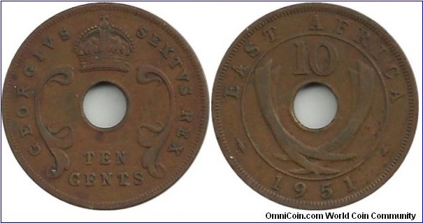 BEAfrica 10 Cents 1951