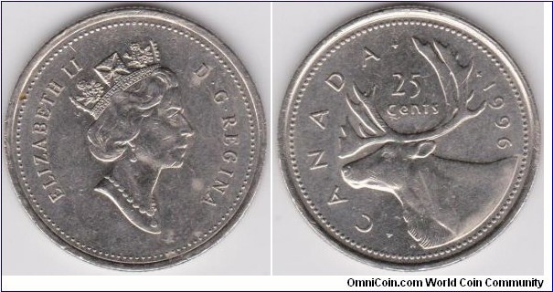 25 Cents Canada 1996