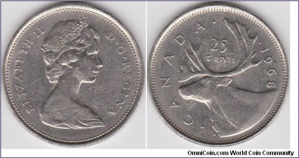 25 Cents Canada 1968