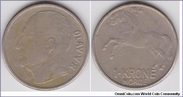 1 Krone Norway 1966