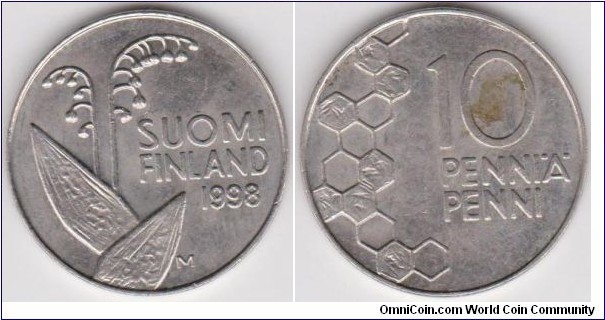 10 Penniä Finland 1998 