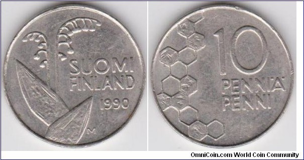 10 Penniä Finland 1990