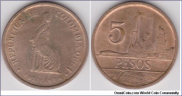 5 Pesos Colombia 1980