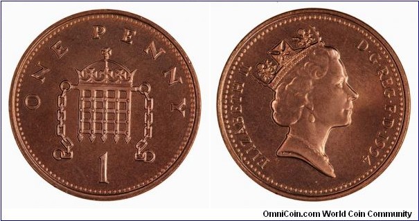 1 Penny, Elizabeth II, Great Britain, 1994